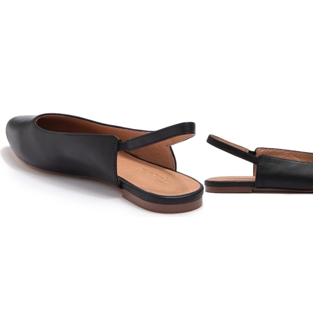 MADEWELL Black Ankle Strap Mule Flats W11
